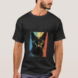 Russian Blue Cat Portrait Vintage Style Mum Dad V  T-Shirt