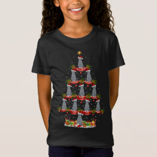Russian Blue Cat Xmas Lighting Russian Blue Christ T-Shirt