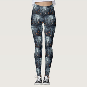 Russian Blue Cats Halloween Spooky Leggings