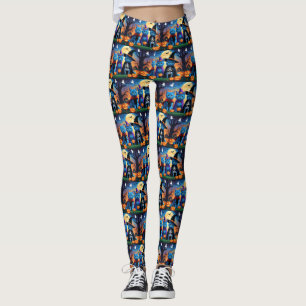 Russian Blue Cats Pumpkin Halloween Funny Leggings