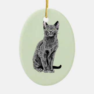 Russian Blue Ceramic Tree Decoration