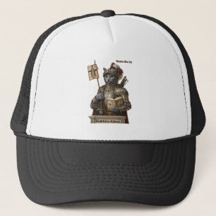 Russian Blue Conquistador Cat – Honor & Legacy Trucker Hat