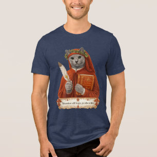 Russian Blue Dante Alighieri Cat Tri-Blend Shirt