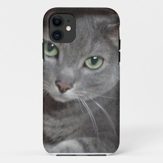 Russian Blue Grey Cat Case-Mate iPhone Case (Back)
