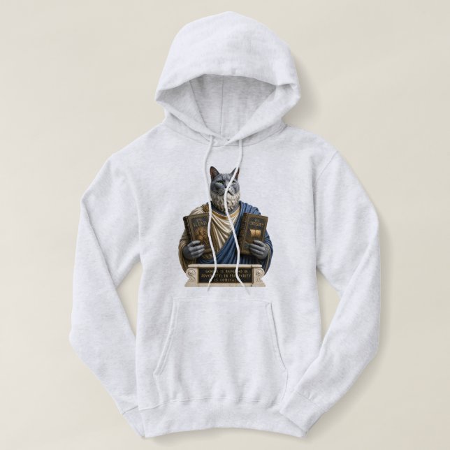 Russian Blue Homer Cat Hoodie (Design Front)
