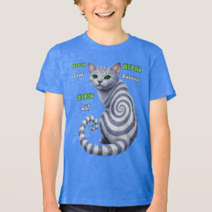 Russian Blue Hypno Cat Tri-Blend Shirt