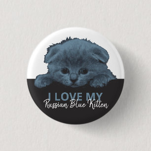 Russian Blue Kitten 3 Cm Round Badge