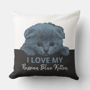 Russian Blue Kitten Cushion