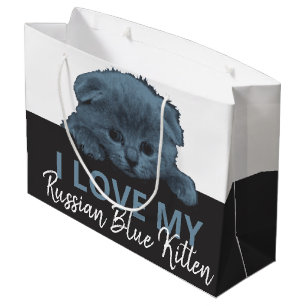 Russian Blue Kitten Large Gift Bag