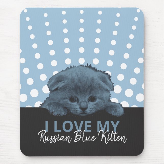 Russian Blue Kitten Mouse Mat (Front)
