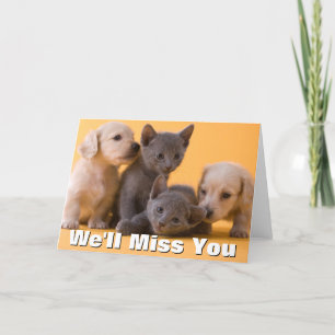 Russian Blue Kittens & Dachshund Puppies Card