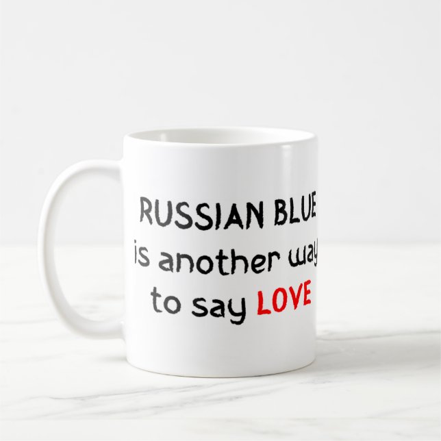 russian blue love coffee mug (Left)