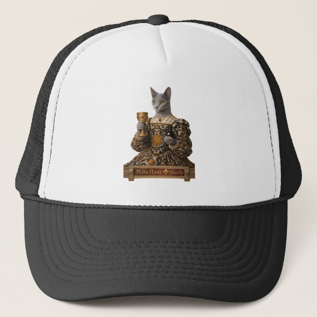 Russian Blue Lucrezia de Médici Cat Trucker Hat (Front)
