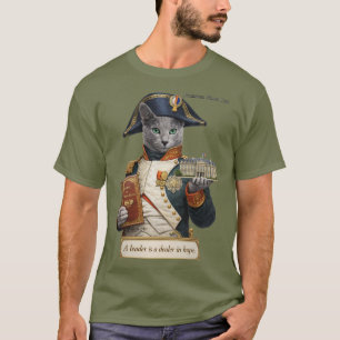 Russian Blue Napoleon Bonaparte Cat T-Shirt