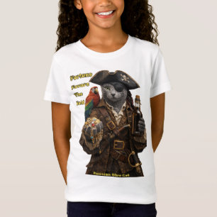 Russian Blue Pirate Cat – Fortune Favours The Bold T-Shirt