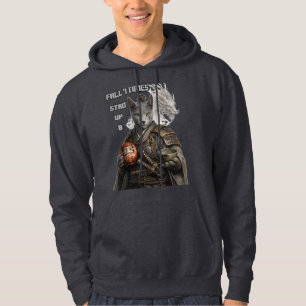 Russian Blue Samurai Cat Hoodie