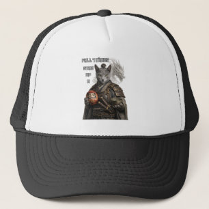Russian Blue Samurai Cat Trucker Hat