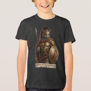 Russian Blue Spartan Cat Tri-Blend Shirt