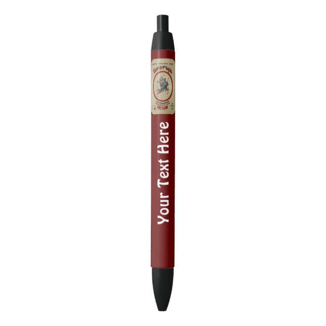 Russian Bogatyr Beer Black Ink Pen (Front Vertical)