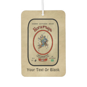Russian Bogatyr Beer Car Air Freshener