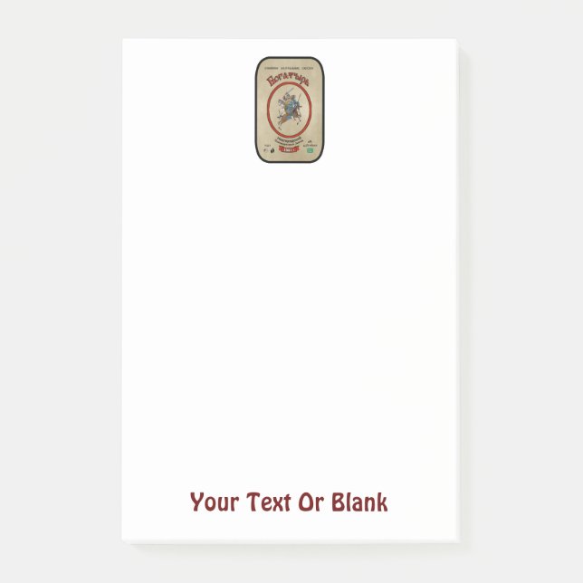 Russian Bogatyr Beer Post-it Notes (Front)