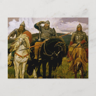 “Russian Bogatyrs” by Victor Vasnetsov Postcard