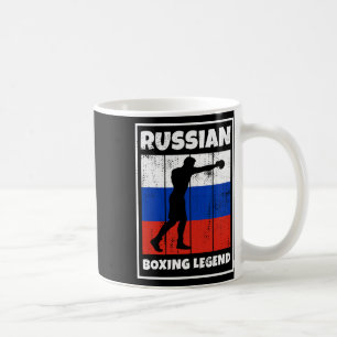 Russian Boxing Legend With Flag For Russia Boxer Coffee Mug