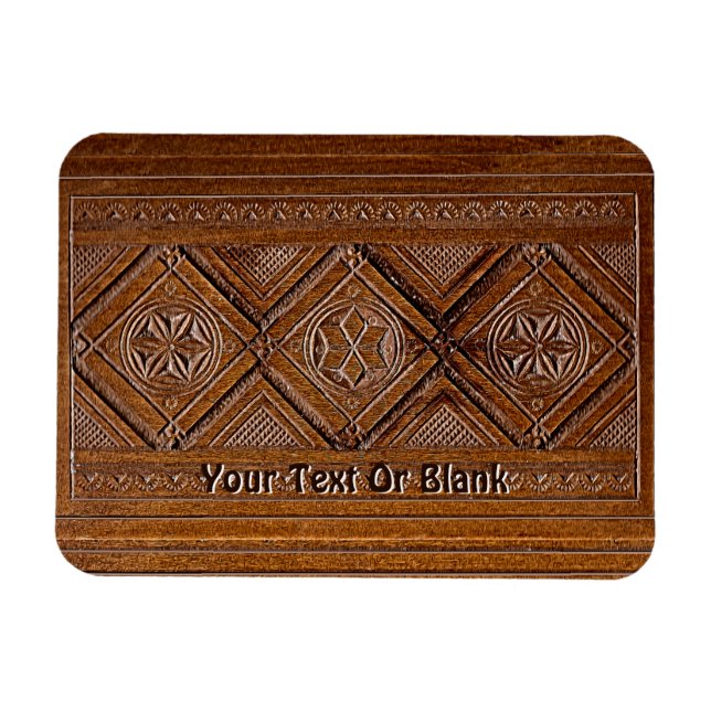 Russian Carved Wood Box Magnet (Horizontal)