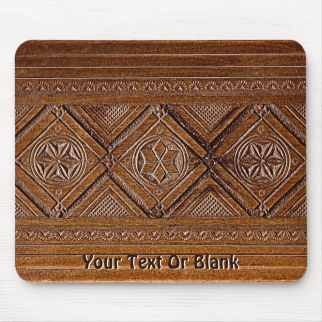 Russian Carved Wood Box Mouse Mat (Front)