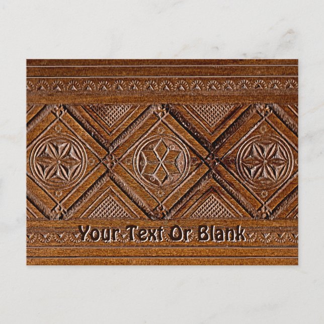 Russian Carved Wood Box Postcard (Front)