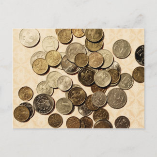 Russian coins postcard