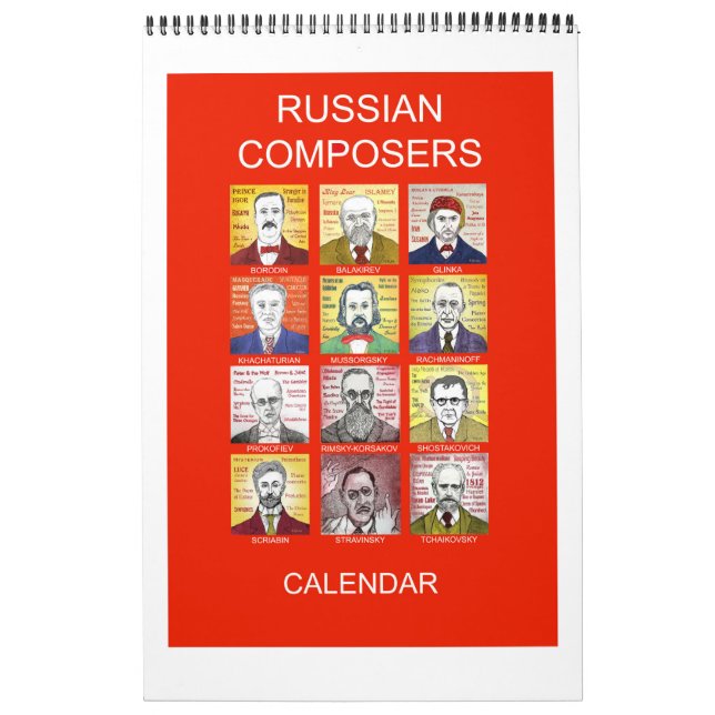 RUSSIAN COMPOSERS wall calendar (Cover)
