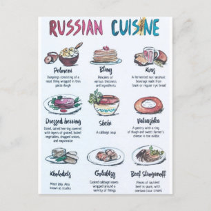 Russian cooking postcard