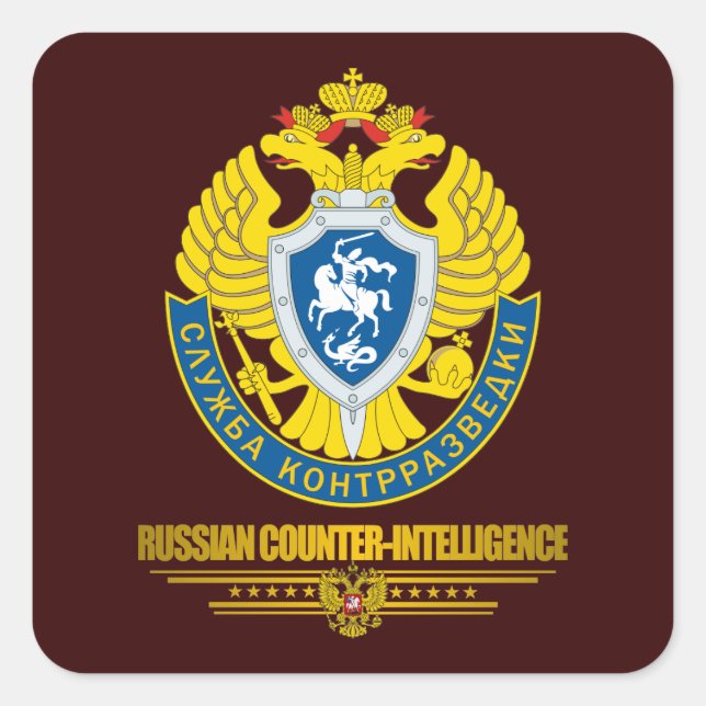 Russian Counter-Intelligence Square Sticker (Front)