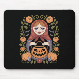 Russian Culture Khokhloma Doll Matroska Halloween Mouse Mat