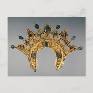 Russian diadem, gold set with pearls postcard