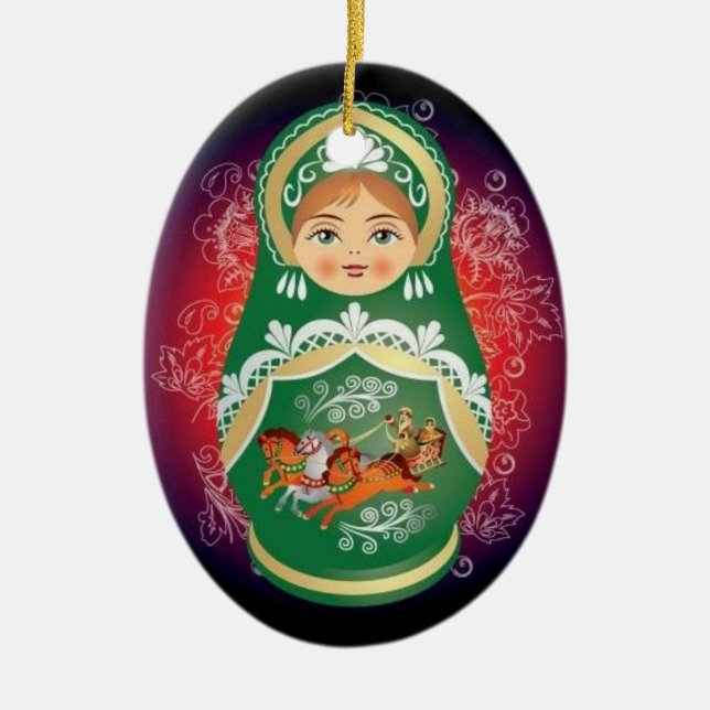 Russian Doll Christmas Ornament - "Olga" (Front)