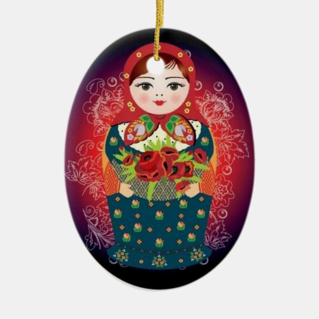 Russian Doll Christmas Ornament - "Sophia" (Front)