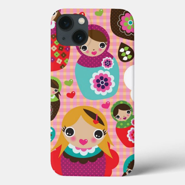 Russian doll illustration background Case-Mate iPhone case (Back)