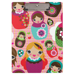 Russian doll illustration background clipboard