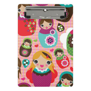 Russian doll illustration background mini clipboard