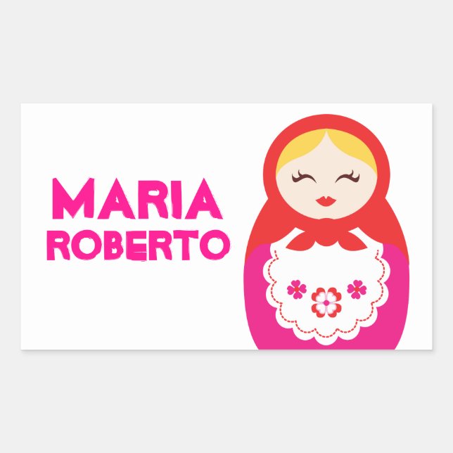 Russian doll name id label sticker (Front)