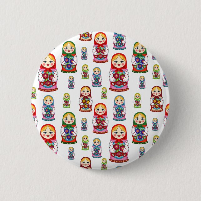 russian dolls 6 cm round badge (Front)
