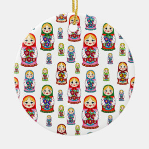 russian dolls ceramic tree decoration