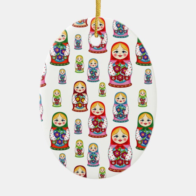 russian dolls ceramic tree decoration (Front)