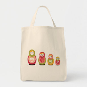 russian dolls grocery tote