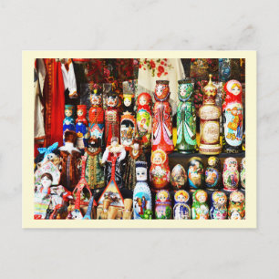 Russian dolls postcard
