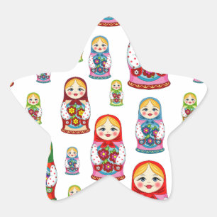 russian dolls star sticker