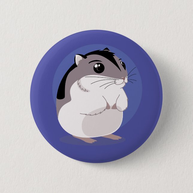 Russian Dwarf Hamster Cartoon 6 Cm Round Badge (Front)