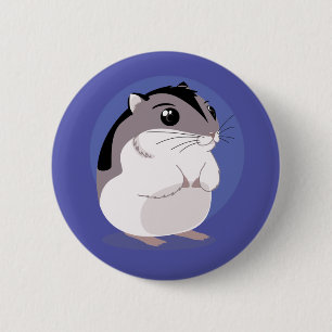 Russian Dwarf Hamster Cartoon 6 Cm Round Badge